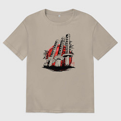 Футболка оверсайз мужская Мечи Ророноа Зоро One Piece, цвет: миндальный