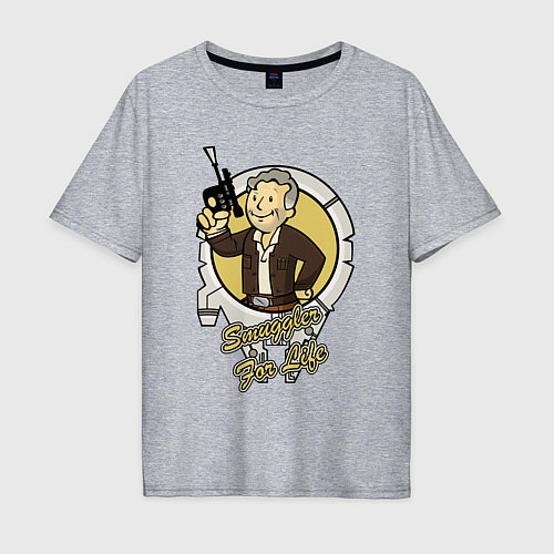 Мужская футболка оверсайз Fallout - smuggler boy / Меланж – фото 1