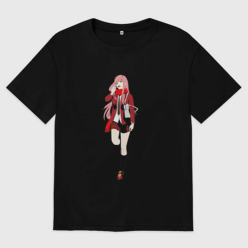 Мужская футболка оверсайз Студентка Зеро Ту / Черный – фото 1