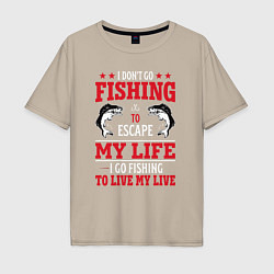 Мужская футболка оверсайз Fishing in my life