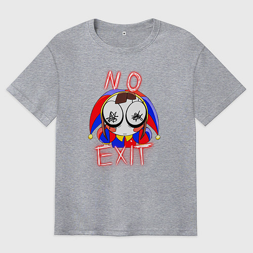 Мужская футболка оверсайз No exit Pomni / Меланж – фото 1