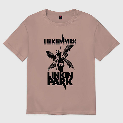 Мужская футболка оверсайз LP - hybrid theory / Пыльно-розовый – фото 1