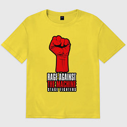 Футболка оверсайз мужская Rage against the machine - fist, цвет: желтый