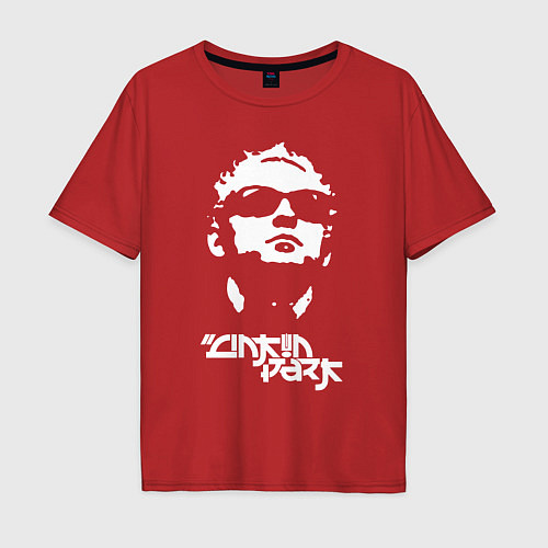 Мужская футболка оверсайз Linkin Park - Chester head / Красный – фото 1