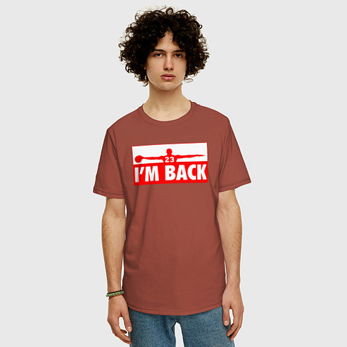 Мужская футболка оверсайз Возвращение Джордана / Кирпичный – фото 3