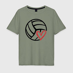 Мужская футболка оверсайз Heart volleyball