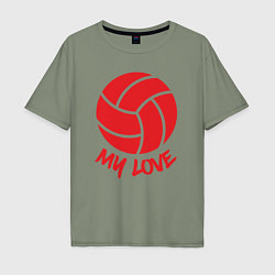 Мужская футболка оверсайз Volleyball my love