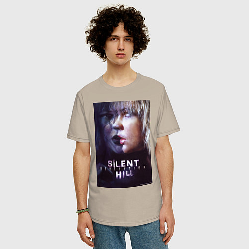 Мужская футболка оверсайз Сайлент хилл 2012 / Миндальный – фото 3