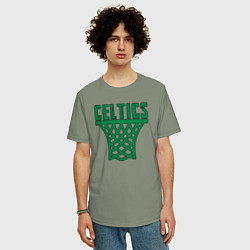 Футболка оверсайз мужская Celtics net, цвет: авокадо — фото 2