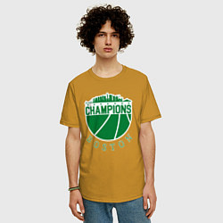 Футболка оверсайз мужская Boston champions, цвет: горчичный — фото 2