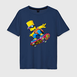 Мужская футболка оверсайз Bart Simpson on a skateboard - extreme