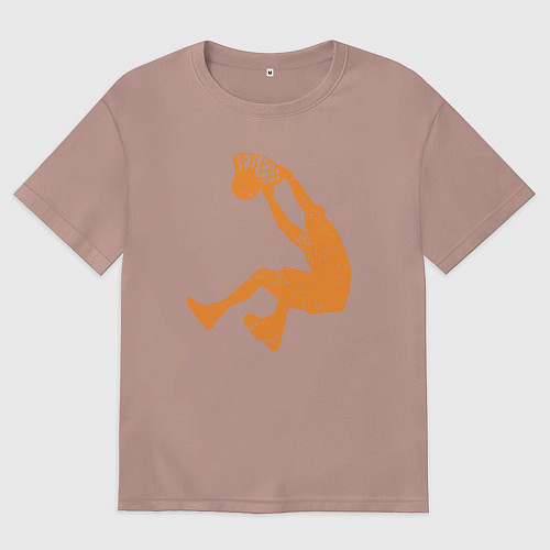 Мужская футболка оверсайз Shaq dunk / Пыльно-розовый – фото 1