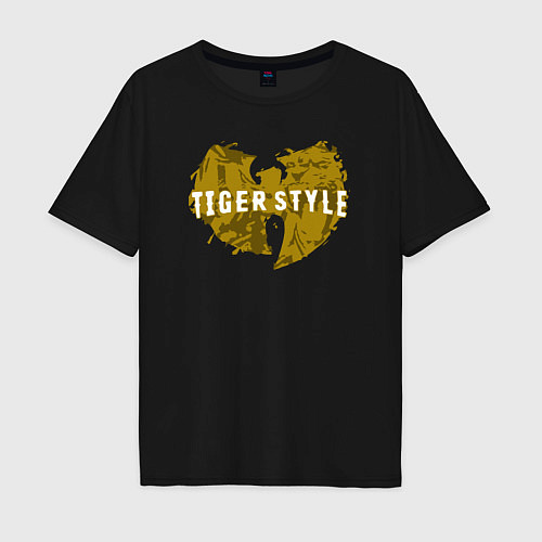 Мужская футболка оверсайз Tiger style / Черный – фото 1