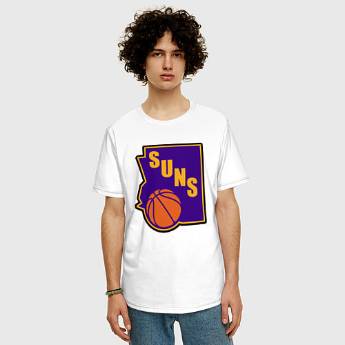 Мужская футболка оверсайз Suns ball / Белый – фото 3