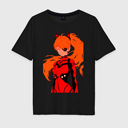 Футболка оверсайз мужская Asuka Langley is Dead Serious, цвет: черный