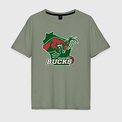 Мужская футболка оверсайз Milwaukee bucks