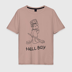 Футболка оверсайз мужская Bart hellboy Lill Peep, цвет: пыльно-розовый