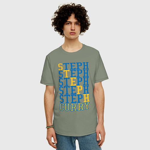 Мужская футболка оверсайз Steph Curry / Авокадо – фото 3