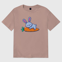 Футболка оверсайз мужская Морковный сон, цвет: пыльно-розовый