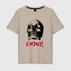 Футболка оверсайз мужская Depeche Mode - Enjoy skull, цвет: миндальный