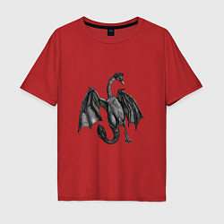 Футболка оверсайз мужская Demon swan, цвет: красный