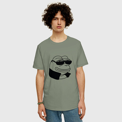 Мужская футболка оверсайз Лягушонок пепе в очках мем / Авокадо – фото 3