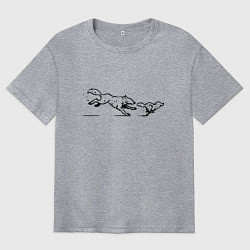 Футболка оверсайз мужская Братья волки из Life is Strange 2, цвет: меланж