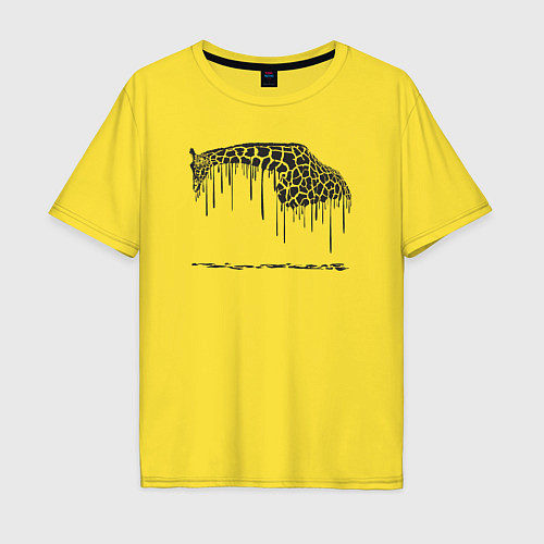 Мужская футболка оверсайз Чернильный жираф / Желтый – фото 1