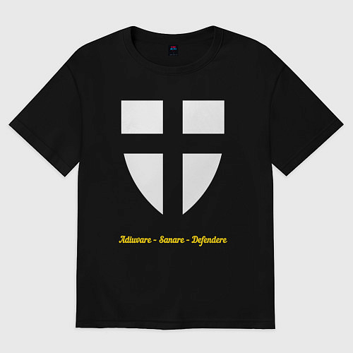 Мужская футболка оверсайз Крест тевтонских рыцарей / Черный – фото 1