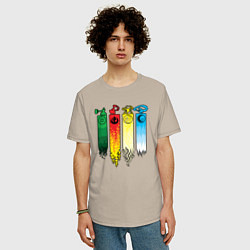 Футболка оверсайз мужская Аватар стихии, цвет: миндальный — фото 2