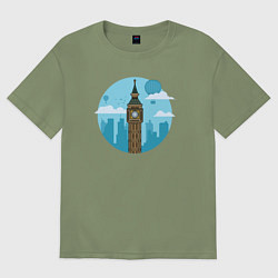 Футболка оверсайз мужская Биг-бен, цвет: авокадо