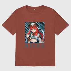 Футболка оверсайз мужская Танцовщица Нилу, цвет: кирпичный