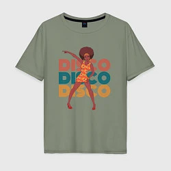 Футболка оверсайз мужская Disco girl, цвет: авокадо