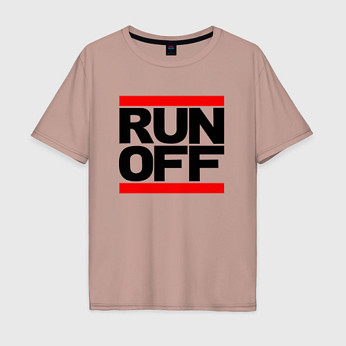 Мужская футболка оверсайз Run off black / Пыльно-розовый – фото 1