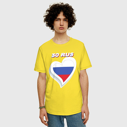 Мужская футболка оверсайз 30 регион Астраханская область / Желтый – фото 3
