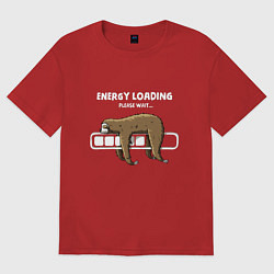 Футболка оверсайз мужская Ленивая загрузка, цвет: красный