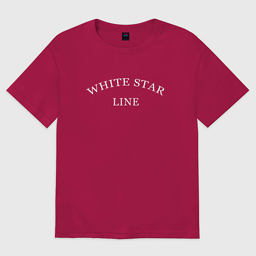 Мужская футболка оверсайз White star line - копия дизайна экипажа на титаник / Маджента – фото 1