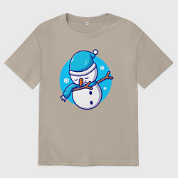 Футболка оверсайз мужская Dab snowman, цвет: миндальный