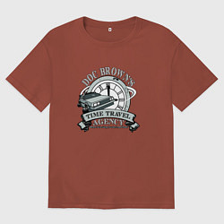 Футболка оверсайз мужская Time travel, цвет: кирпичный