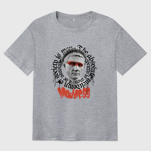 Мужская футболка оверсайз Римский император Калигула с граффики / Меланж – фото 1