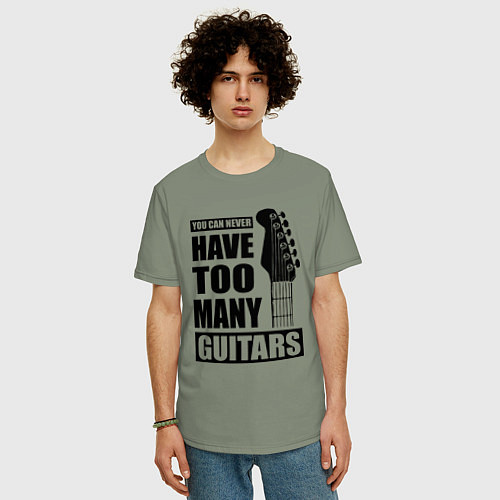 Мужская футболка оверсайз Не может быть много гитар / Авокадо – фото 3