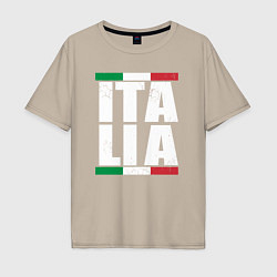 Футболка оверсайз мужская Italia, цвет: миндальный