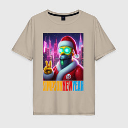 Мужская футболка оверсайз Simpson new year - cyberpunk