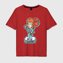 Футболка оверсайз мужская David Bowie - Its a wonderful life on mars, цвет: красный