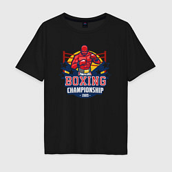 Футболка оверсайз мужская Boxing championship, цвет: черный