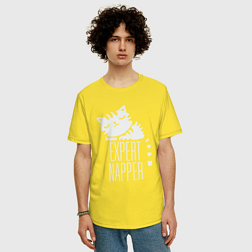 Мужская футболка оверсайз Эксперт по сну / Желтый – фото 3