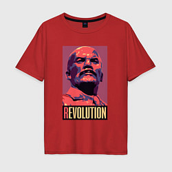 Мужская футболка оверсайз Lenin revolution