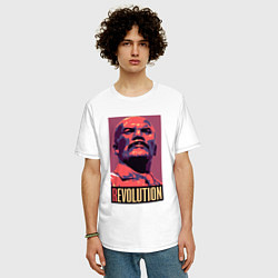 Футболка оверсайз мужская Lenin revolution, цвет: белый — фото 2
