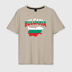 Футболка оверсайз мужская Болгария, цвет: миндальный