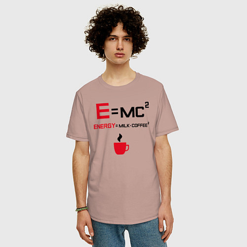 Мужская футболка оверсайз Формула эквивалентность массы и энергии / Пыльно-розовый – фото 3